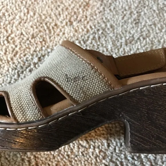 BOC Beige Canvas Backstrap Clog Mules, EUC, 36/6 - Picture 14 of 14